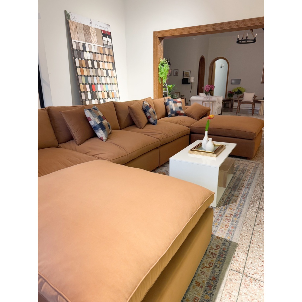 CAVELL - Urban Style Sienna Brown Sectional Sofa