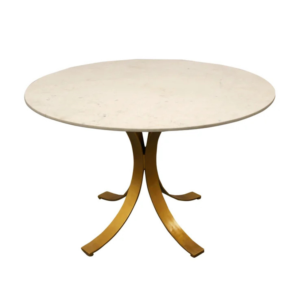 POLARIS - Modern Design Round Dining Table with White Marble Top - Image 4