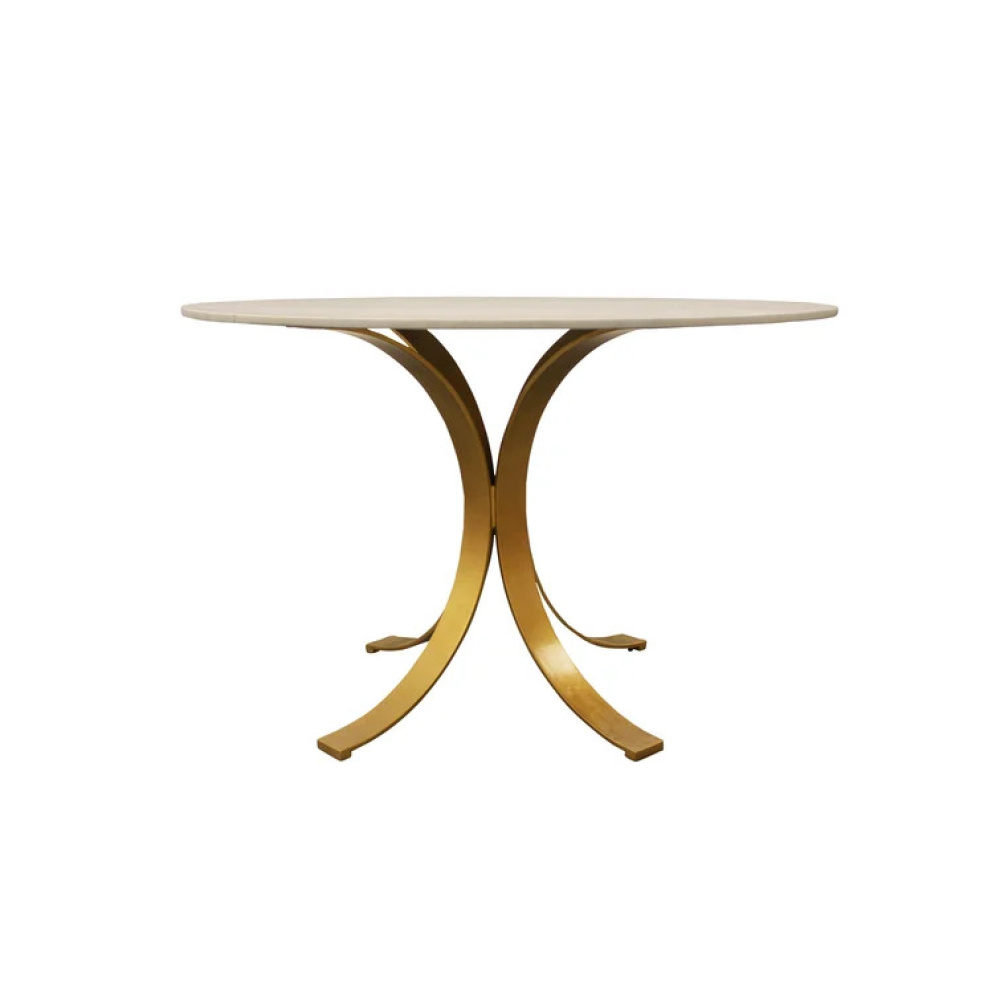 POLARIS - Modern Design Round Dining Table with White Marble Top - Image 5