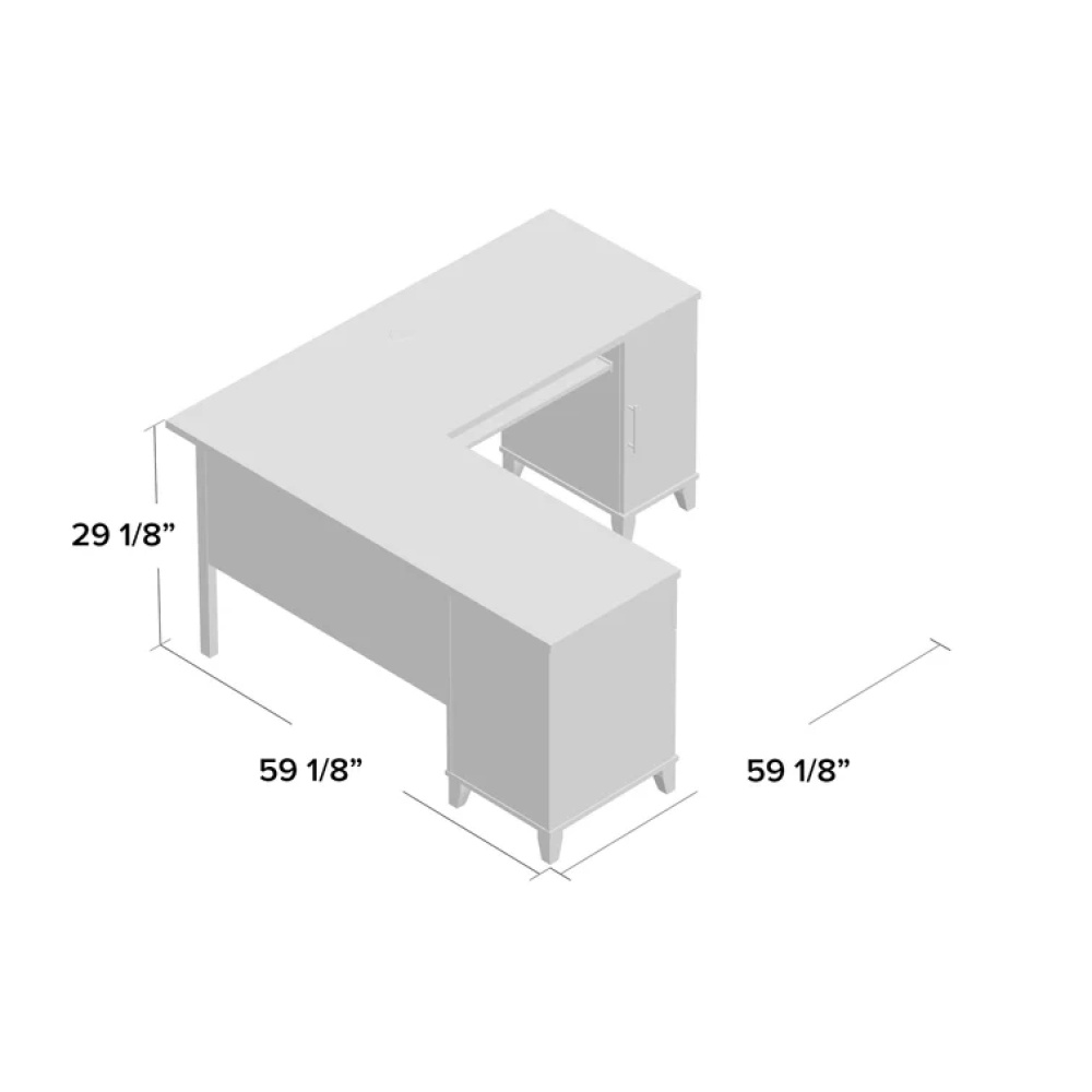 GLACIERA - L Shape White Manager Desk - Image 2