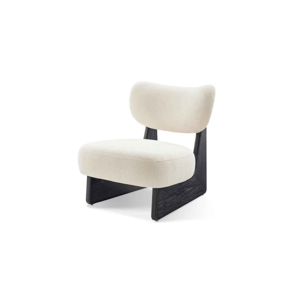 LUMA - Angled Base Off White & Black Modern Accent Chair