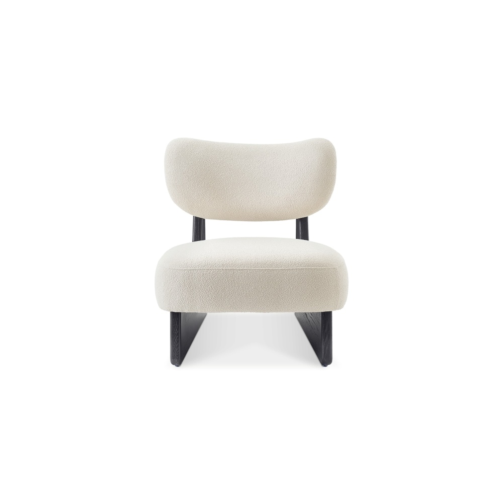 LUMA - Angled Base Off White & Black Modern Accent Chair - Image 2