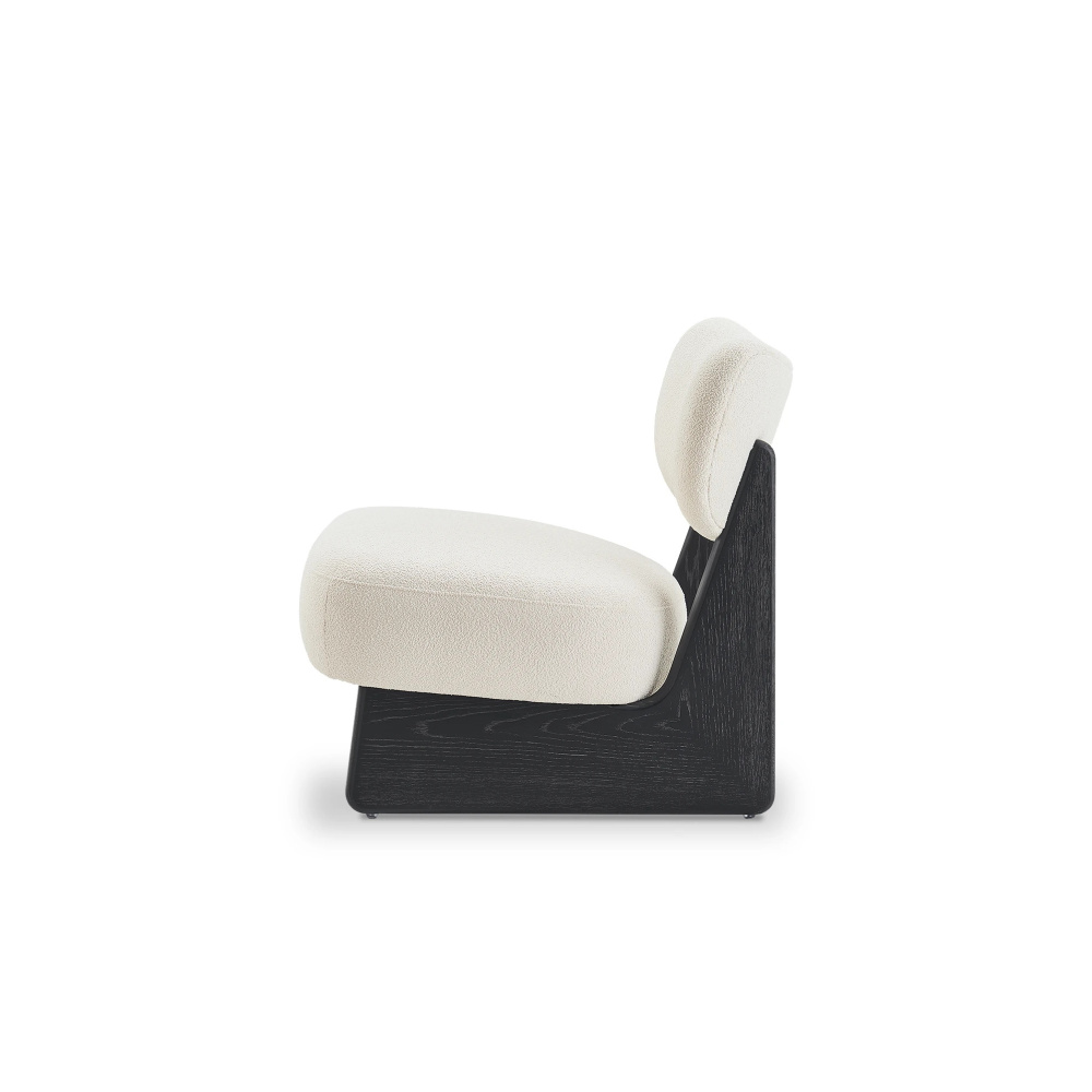 LUMA - Angled Base Off White & Black Modern Accent Chair - Image 3