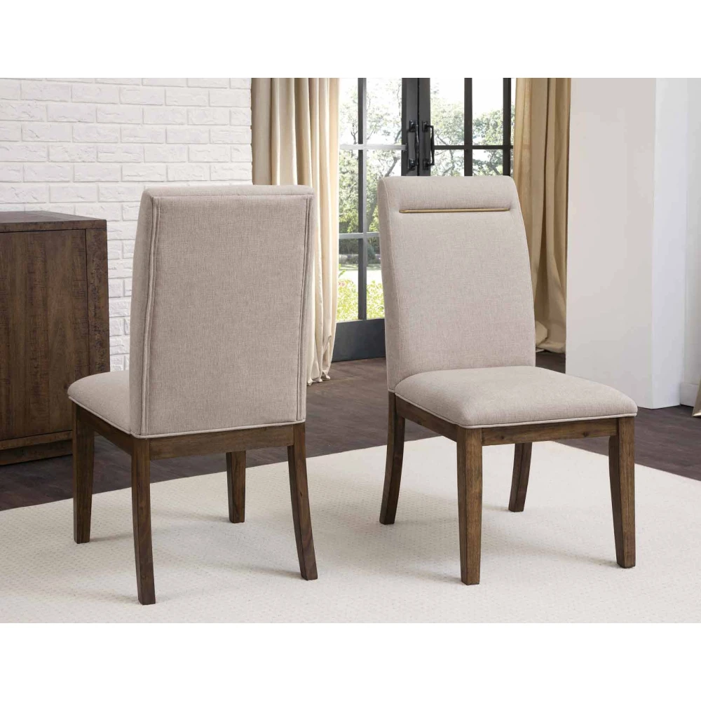 FORTE - Modern Style Medium Brown & Beige Dining Table Set - Image 2