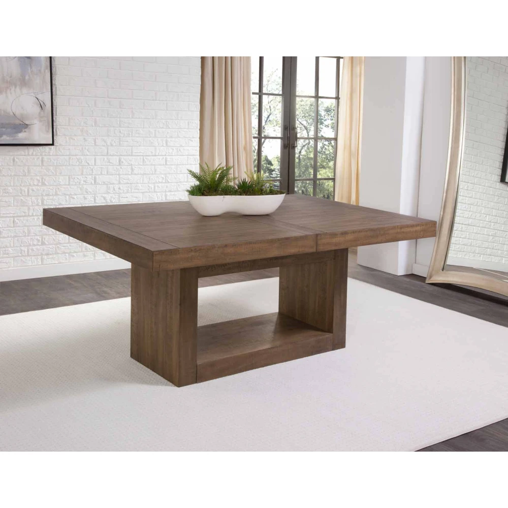 FORTE - Modern Style Medium Brown & Beige Dining Table Set - Image 4