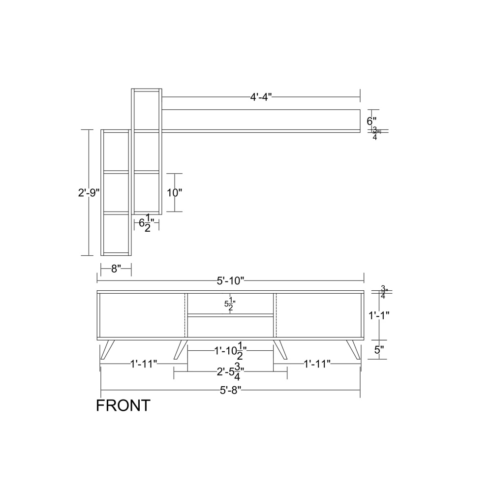 VERTA - Urban Style Media Wall Unit In Walnut Brown - Image 8