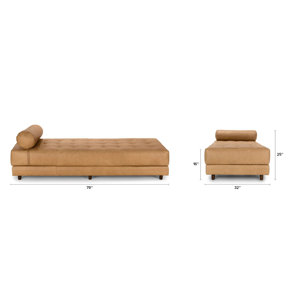 VERVE - Mid Century Style Brown Chaise Lounge - Image 6