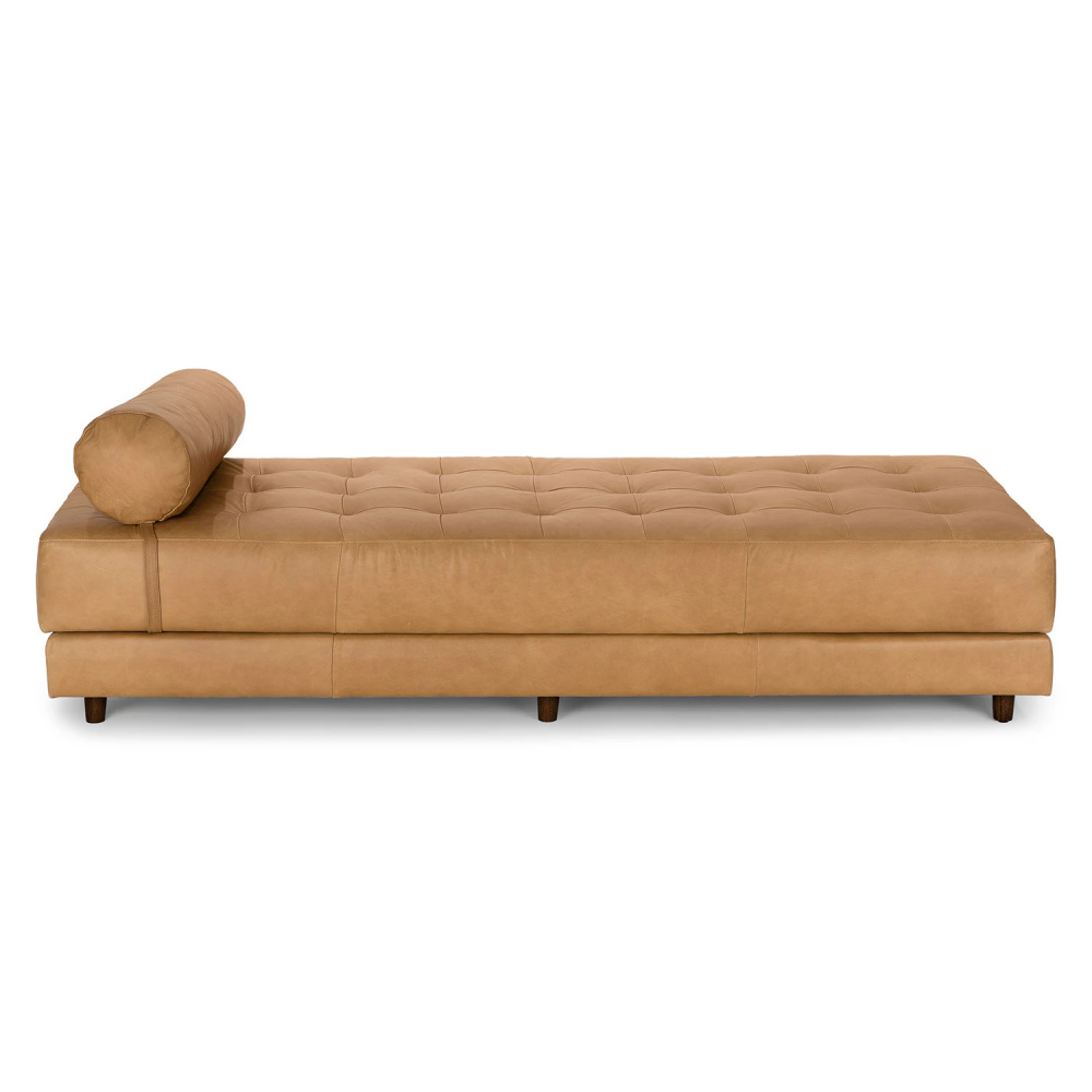 VERVE - Mid Century Style Brown Chaise Lounge - Image 2