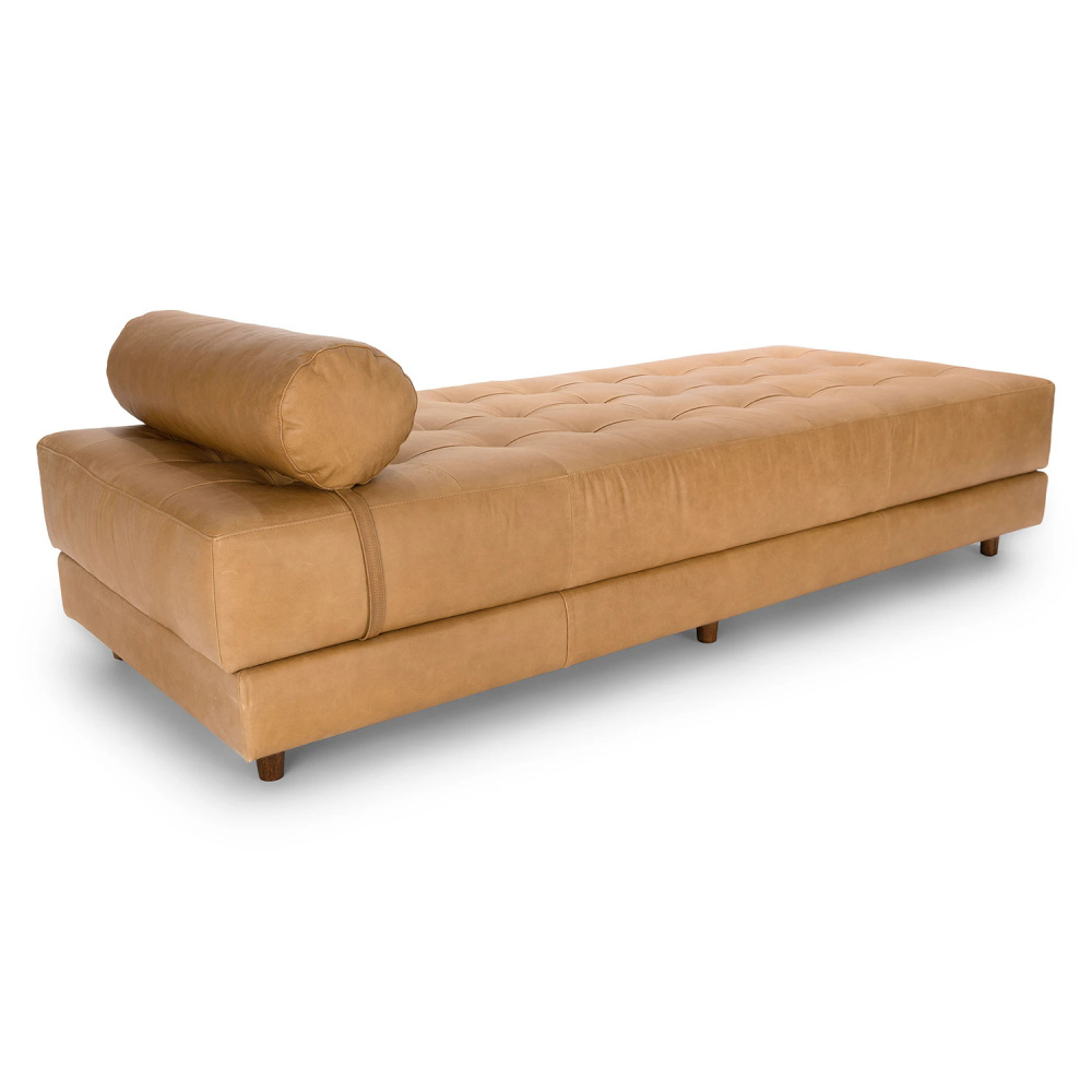 VERVE - Mid Century Style Brown Chaise Lounge - Image 3