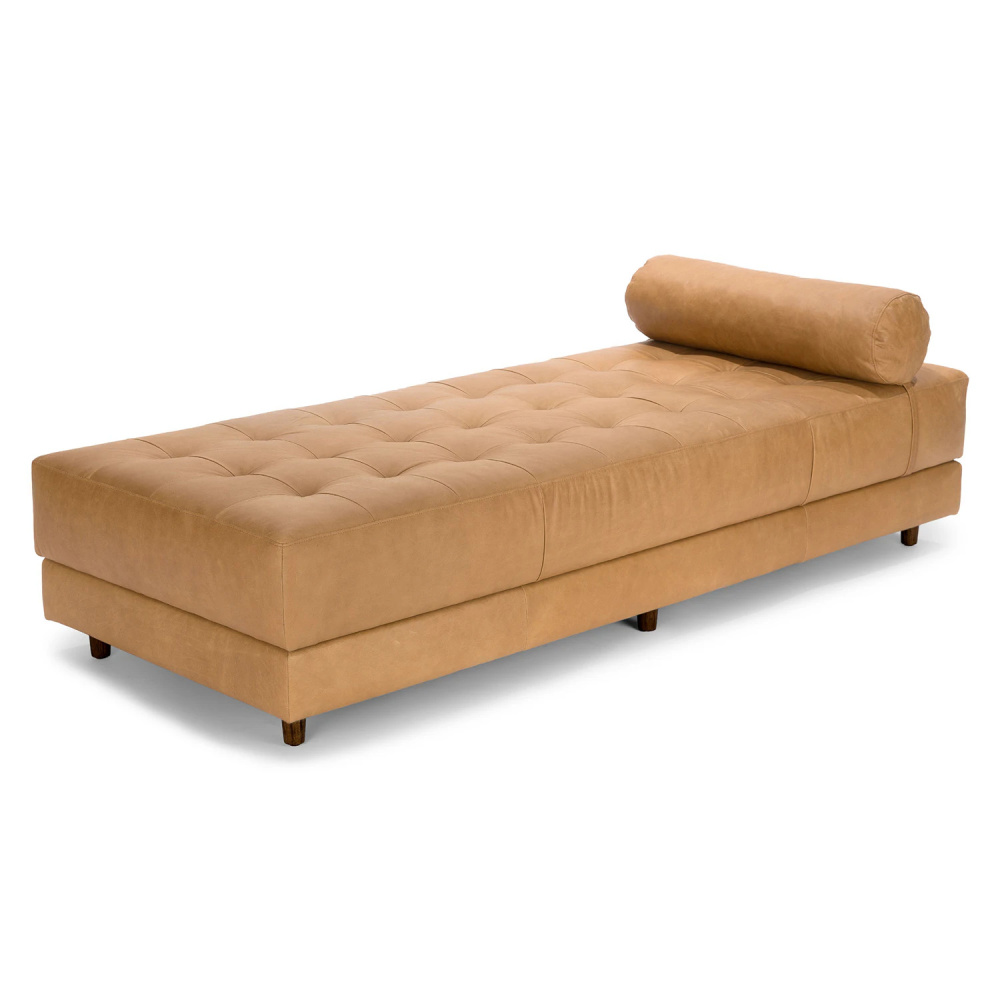 VERVE - Mid Century Style Brown Chaise Lounge - Image 4