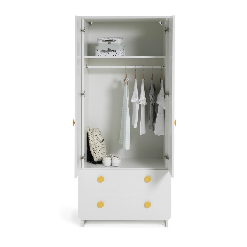 ECRUISE - Two Doors Compact Style White Kids Wardrobe - Image 4