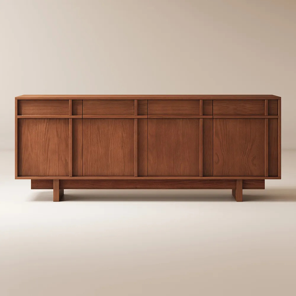 AXELLE - Mid Century Modern Style Brown Polished Sideboard - Image 5