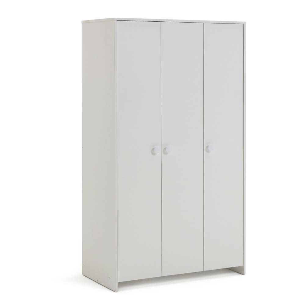 VELMORA - Contemporary Style White Three Door Kids Wardrobe