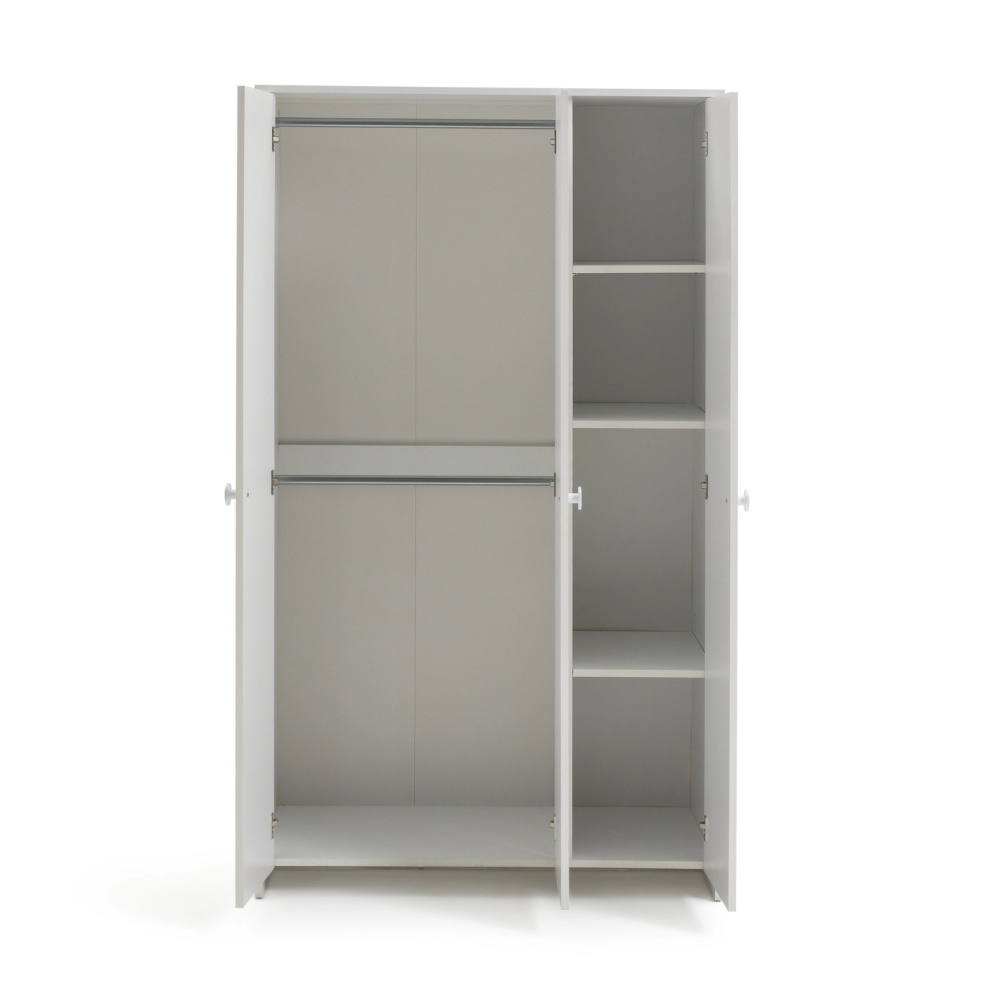 VELMORA - Contemporary Style White Three Door Kids Wardrobe - Image 3