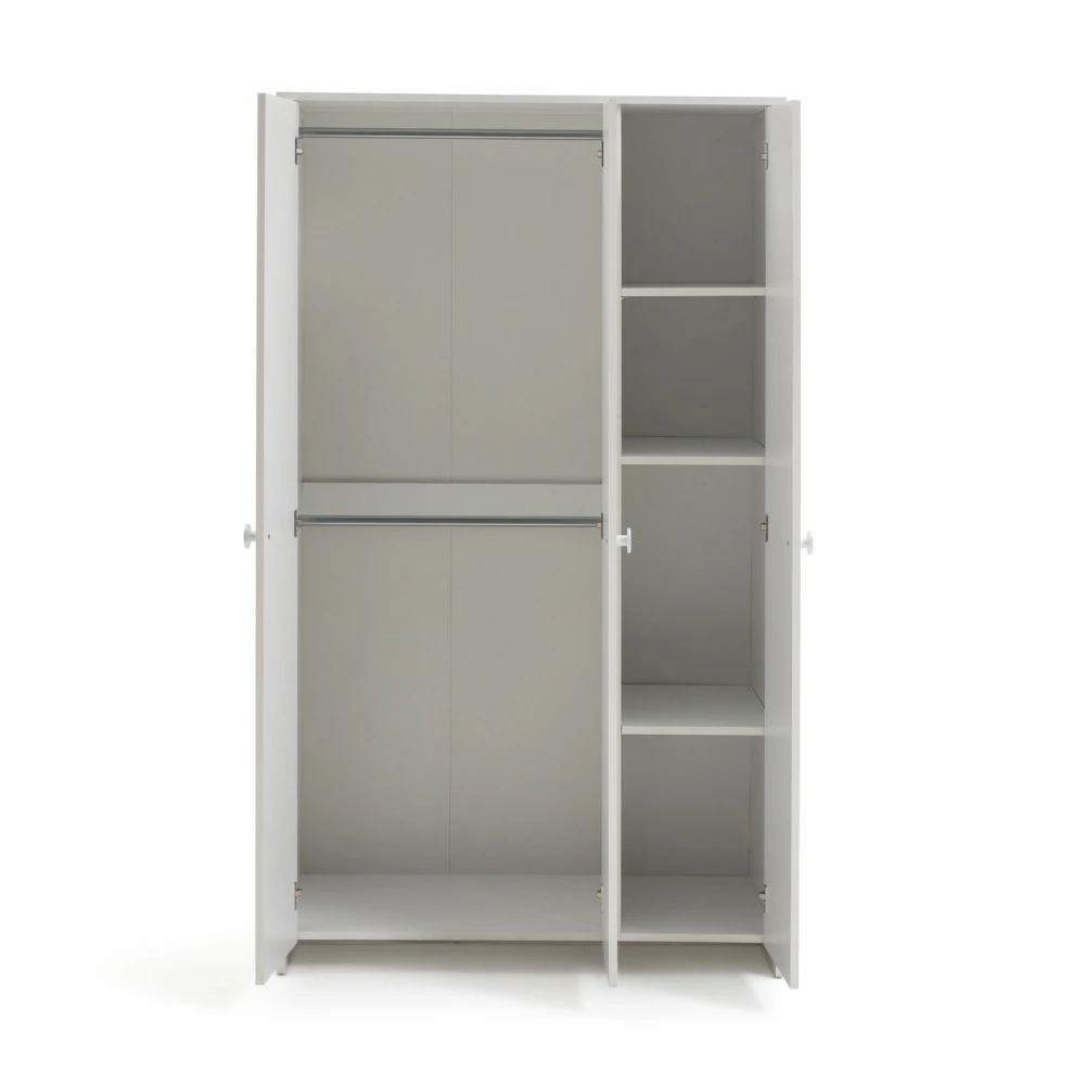VELMORA - Contemporary Style White Three Door Kids Wardrobe - Image 3