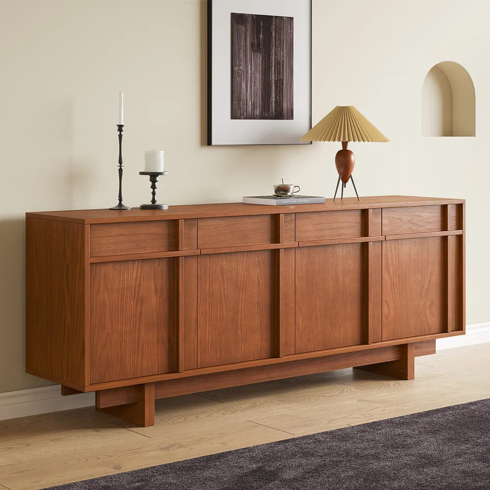 AXELLE - Mid Century Modern Style Brown Polished Sideboard - Image 2