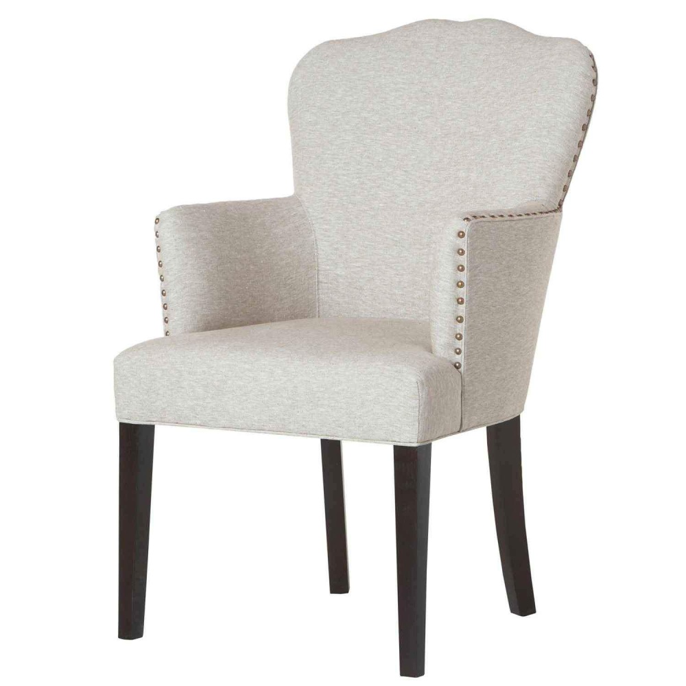 LUNETTE - Traditional Style Light Beige Flared Legs Chair