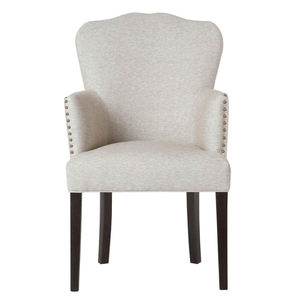 LUNETTE - Traditional Style Light Beige Flared Legs Chair - Image 2