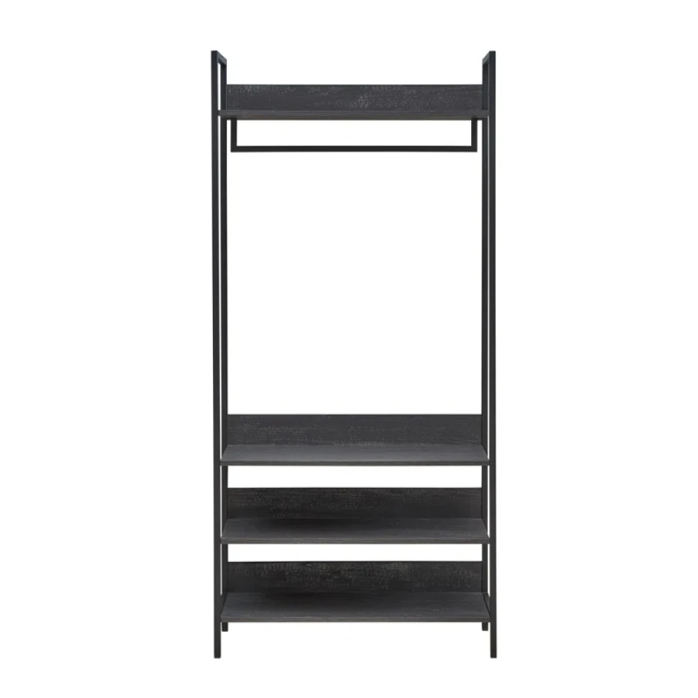 WINDSOR - Black Industrial Style Metallic Frame Cloth Hanging Rack - Image 3