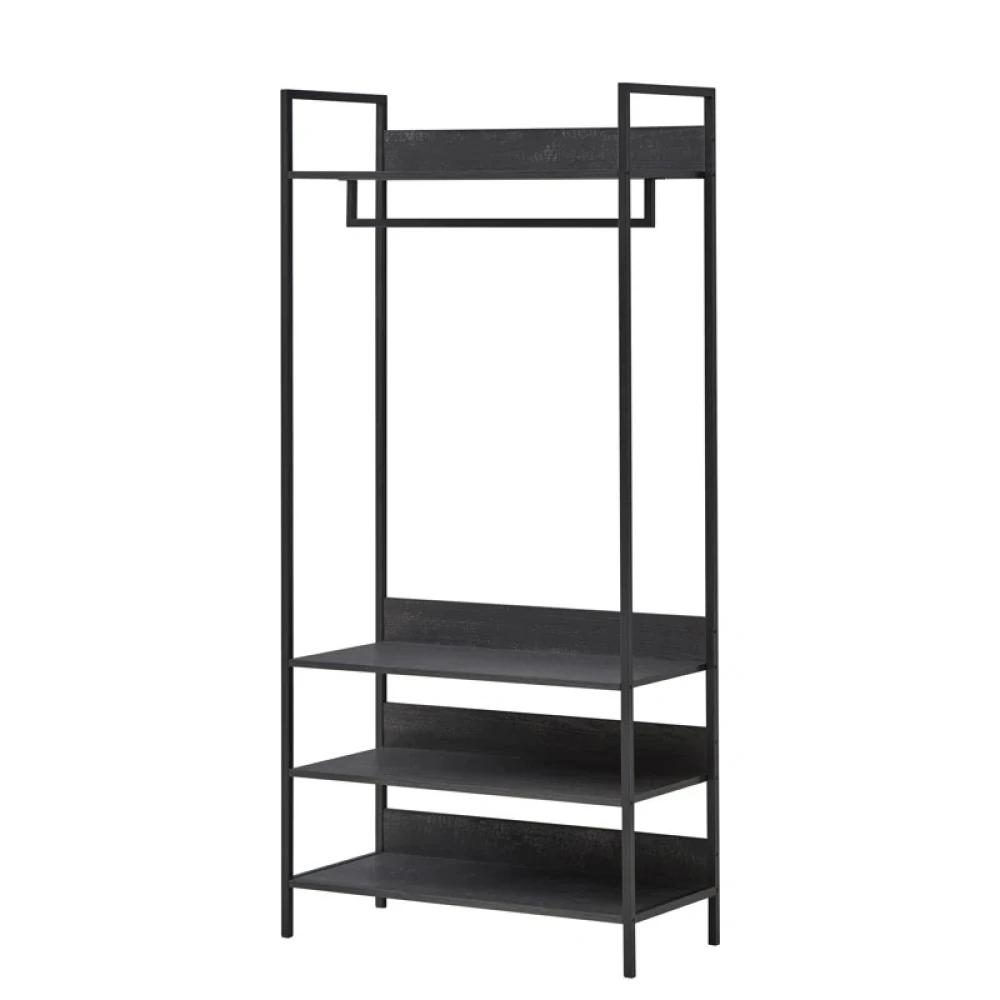 WINDSOR - Black Industrial Style Metallic Frame Cloth Hanging Rack - Image 4