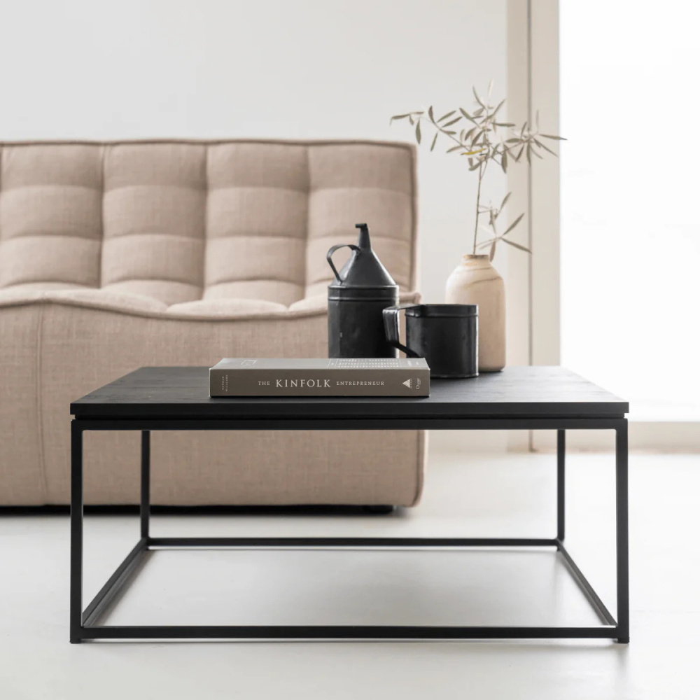 STARTO - Contemporary Style Metallic Frame Coffee Table in Black - Image 3