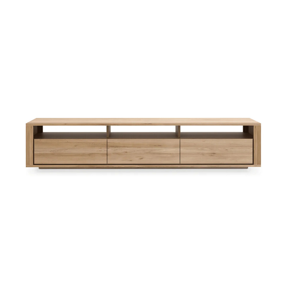 TREMA - Oak Brown Open Shelf Storage TV Console