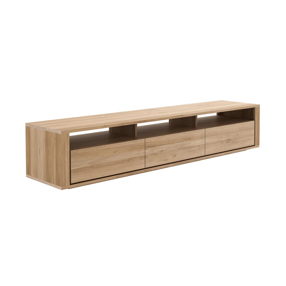 TREMA - Oak Brown Open Shelf Storage TV Console - Image 2