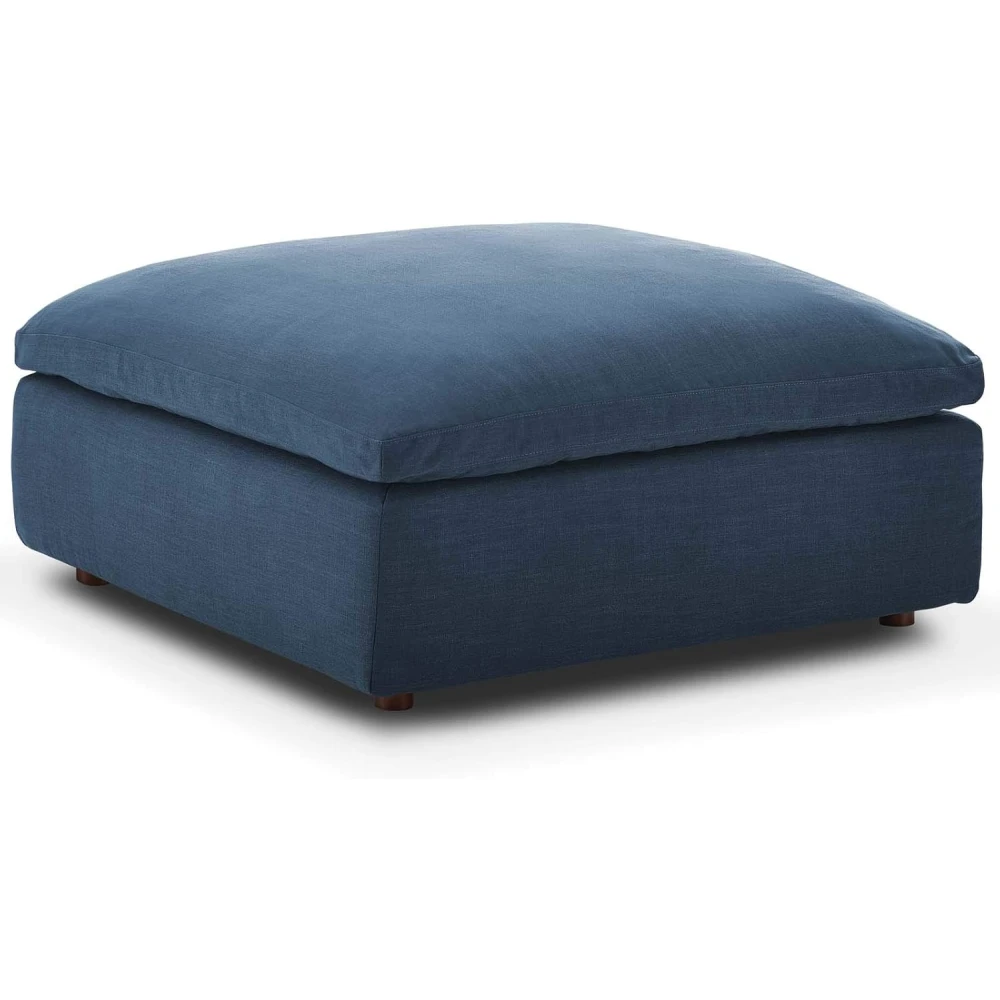 ORLAITH - Dark Blue Square Ottoman Stool