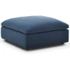 ORLAITH - Dark Blue Square Ottoman Stool