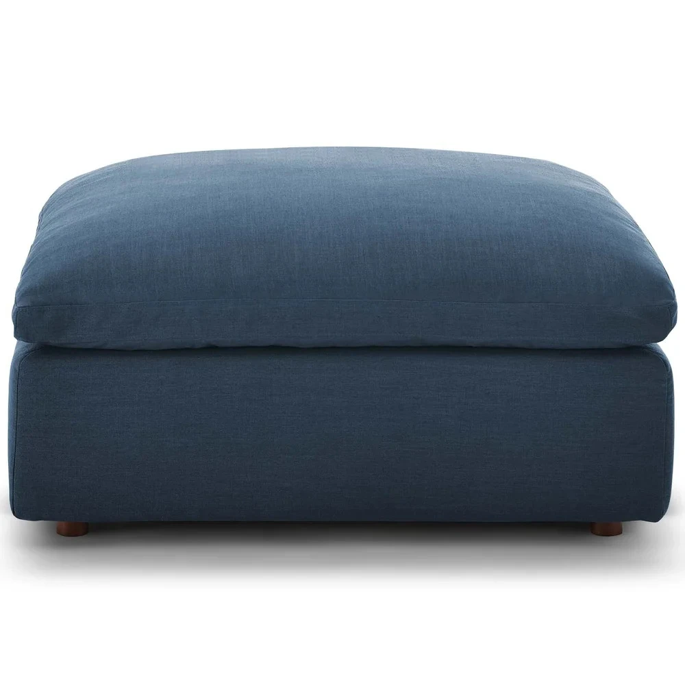 ORLAITH - Dark Blue Square Ottoman Stool - Image 2