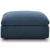 ORLAITH - Dark Blue Square Ottoman Stool - Image 2