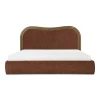 NUVE - Wave Styled Rustic Orange & Brown King Size Bed