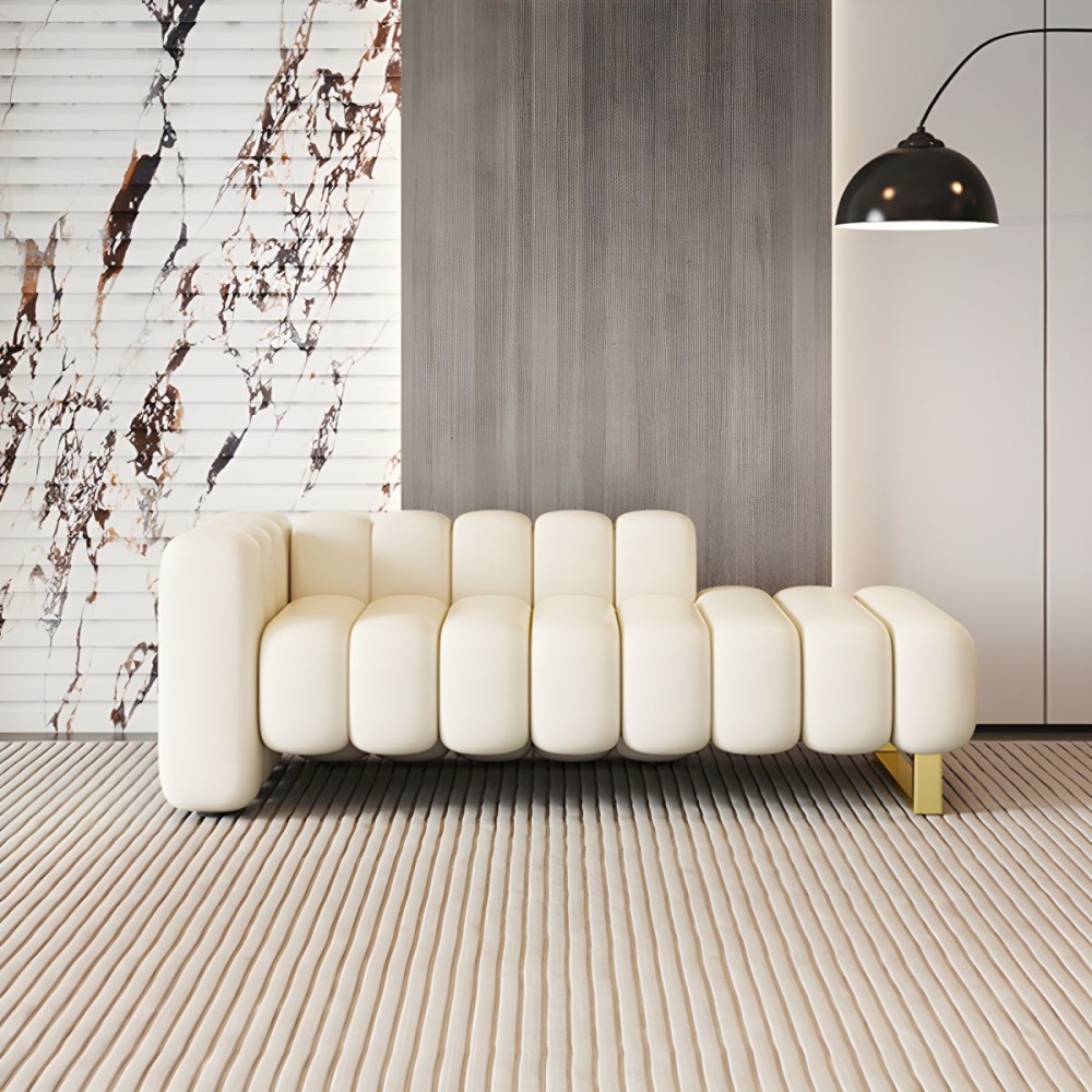 PUFFIN - Modern Left Arm Channel Tufted Chaise Lounge