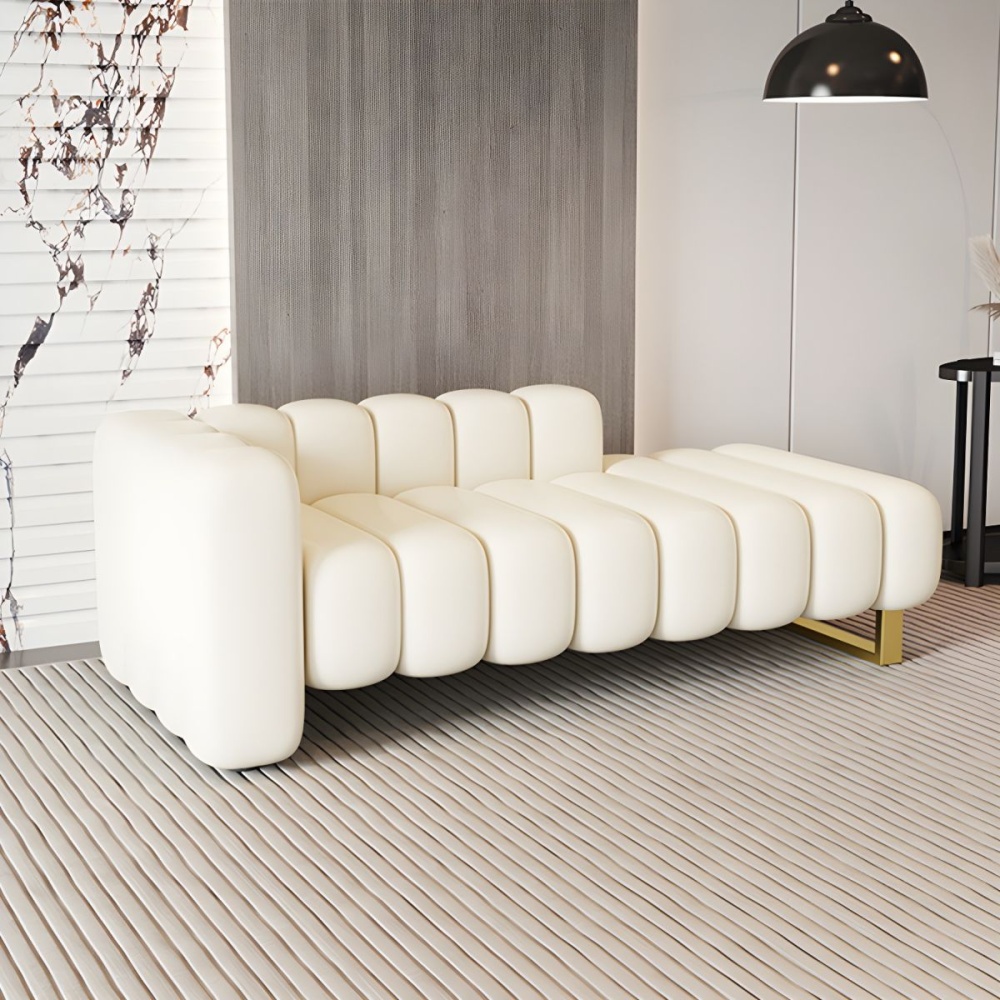 PUFFIN - Modern Left Arm Channel Tufted Chaise Lounge - Image 4
