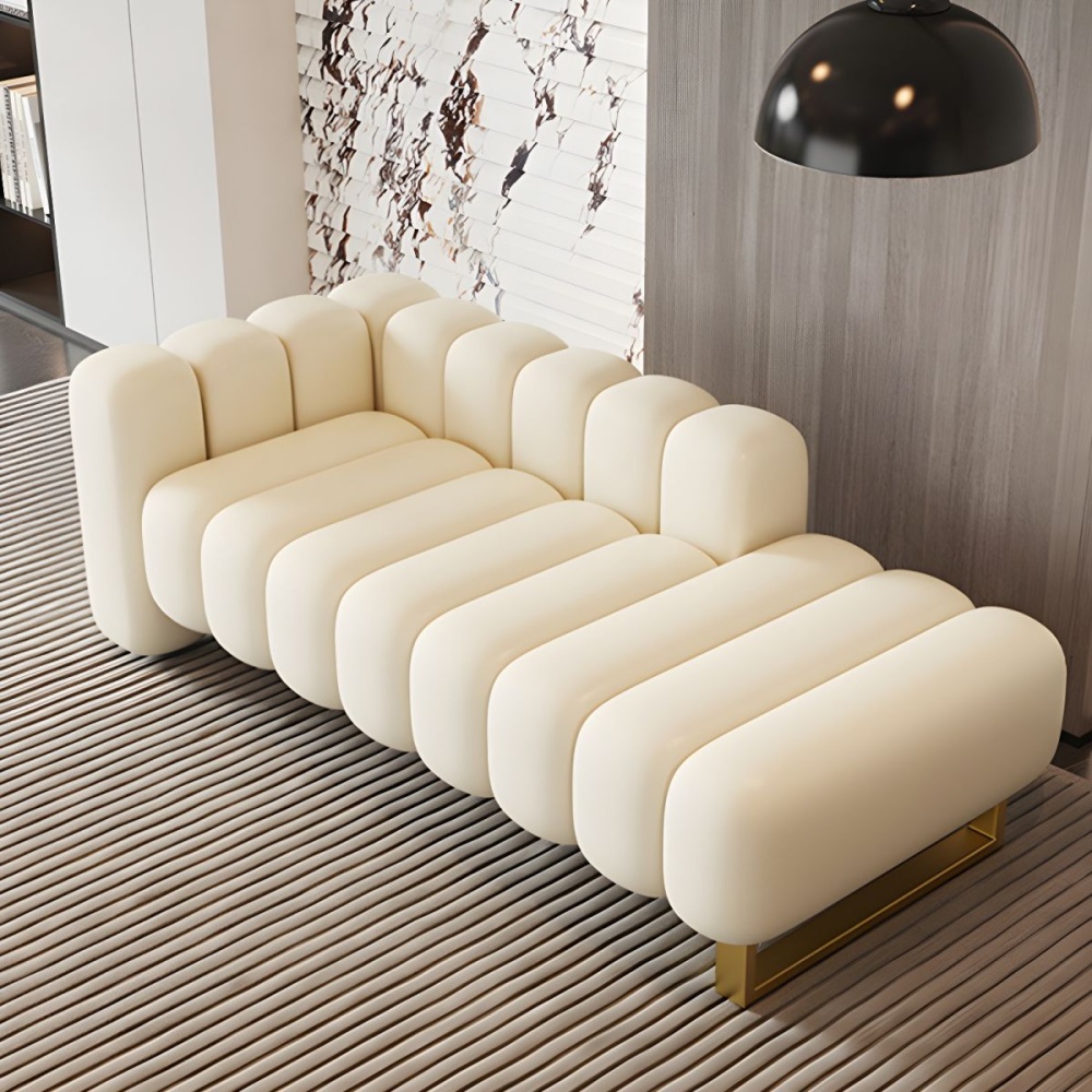 PUFFIN - Modern Left Arm Channel Tufted Chaise Lounge - Image 5