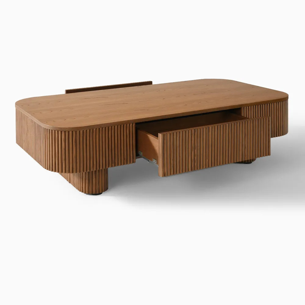 HIDEY - Ultra Modern Curved Edge Storage Coffee Table - Image 4