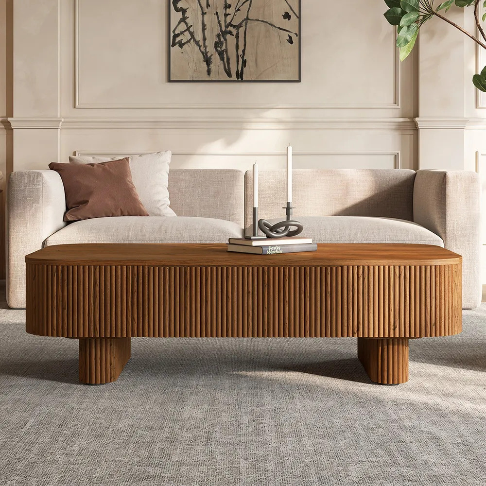 HIDEY - Ultra Modern Curved Edge Storage Coffee Table