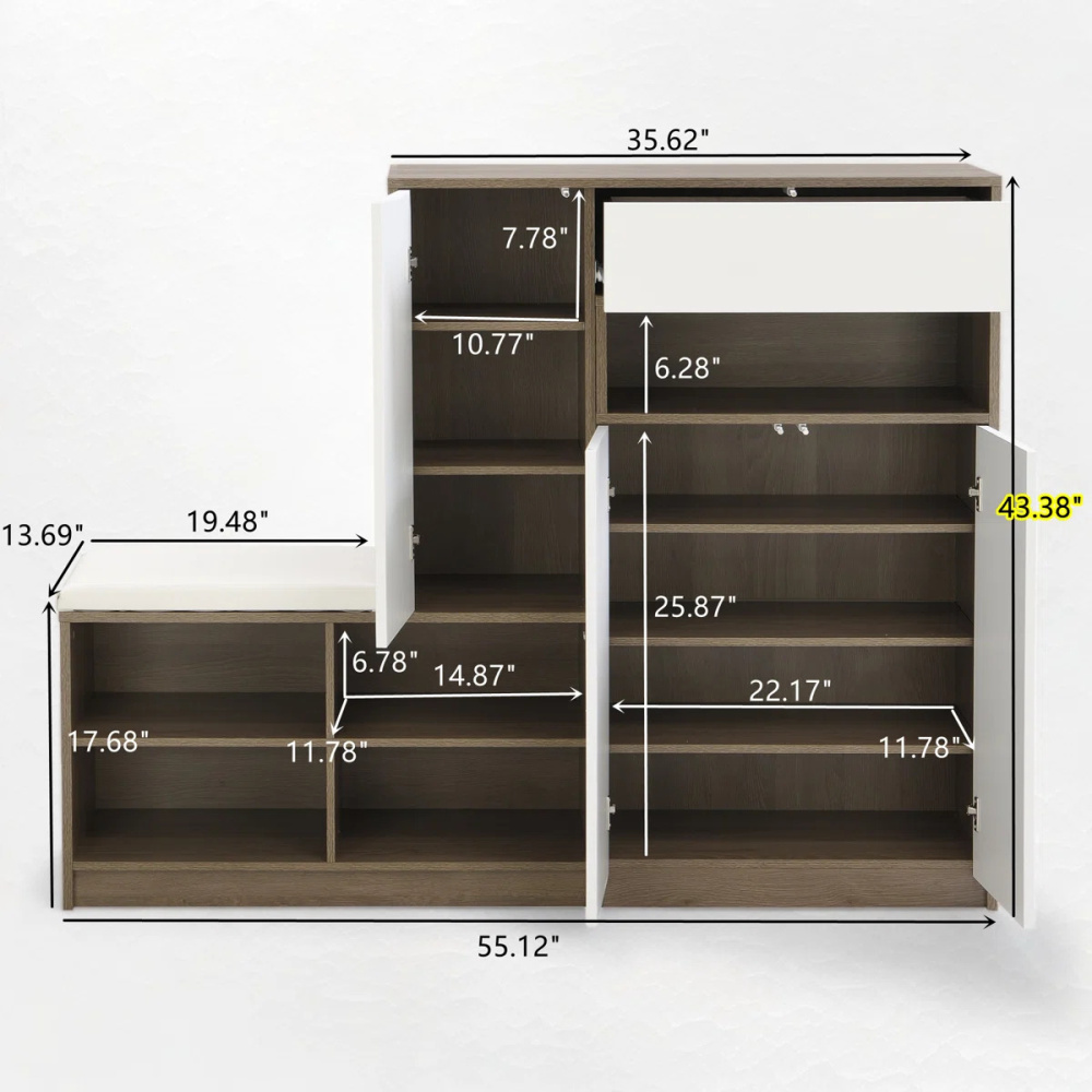 PERCH - Geometric Style Shoe Storage Cabinet - Image 5