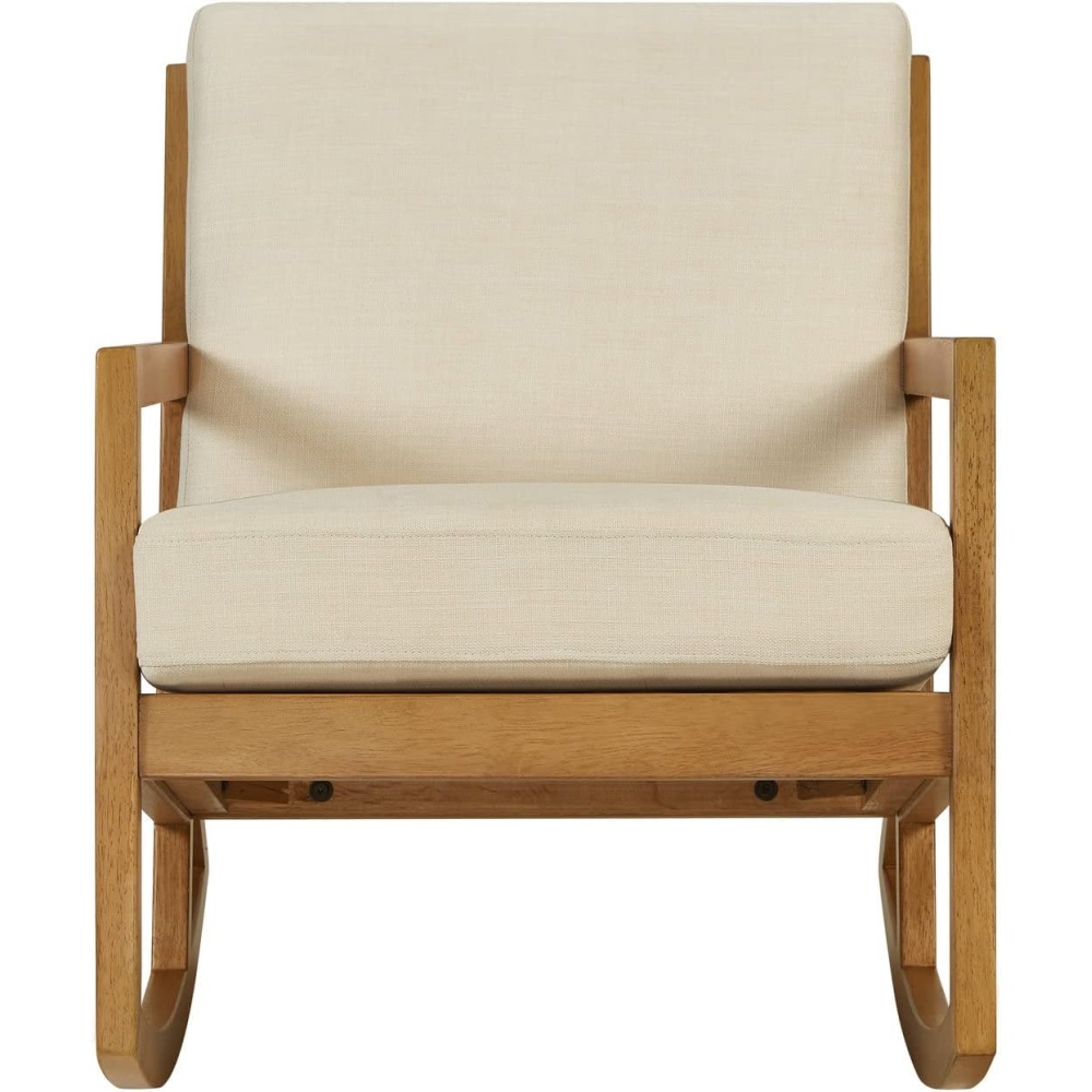 WISP - Classic Style Medium Brown & Off-White Rocking Chair - Image 2