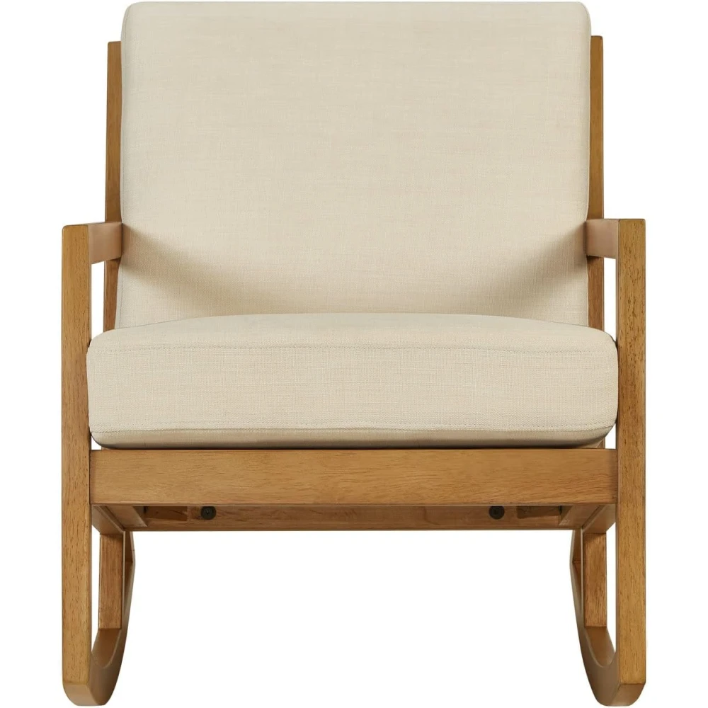 WISP - Classic Style Medium Brown & Off-White Rocking Chair - Image 2