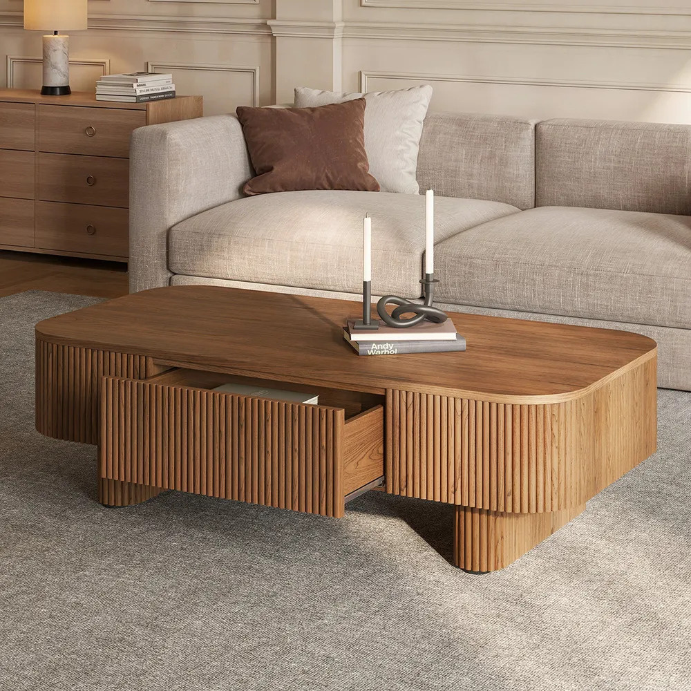 HIDEY - Ultra Modern Curved Edge Storage Coffee Table - Image 6