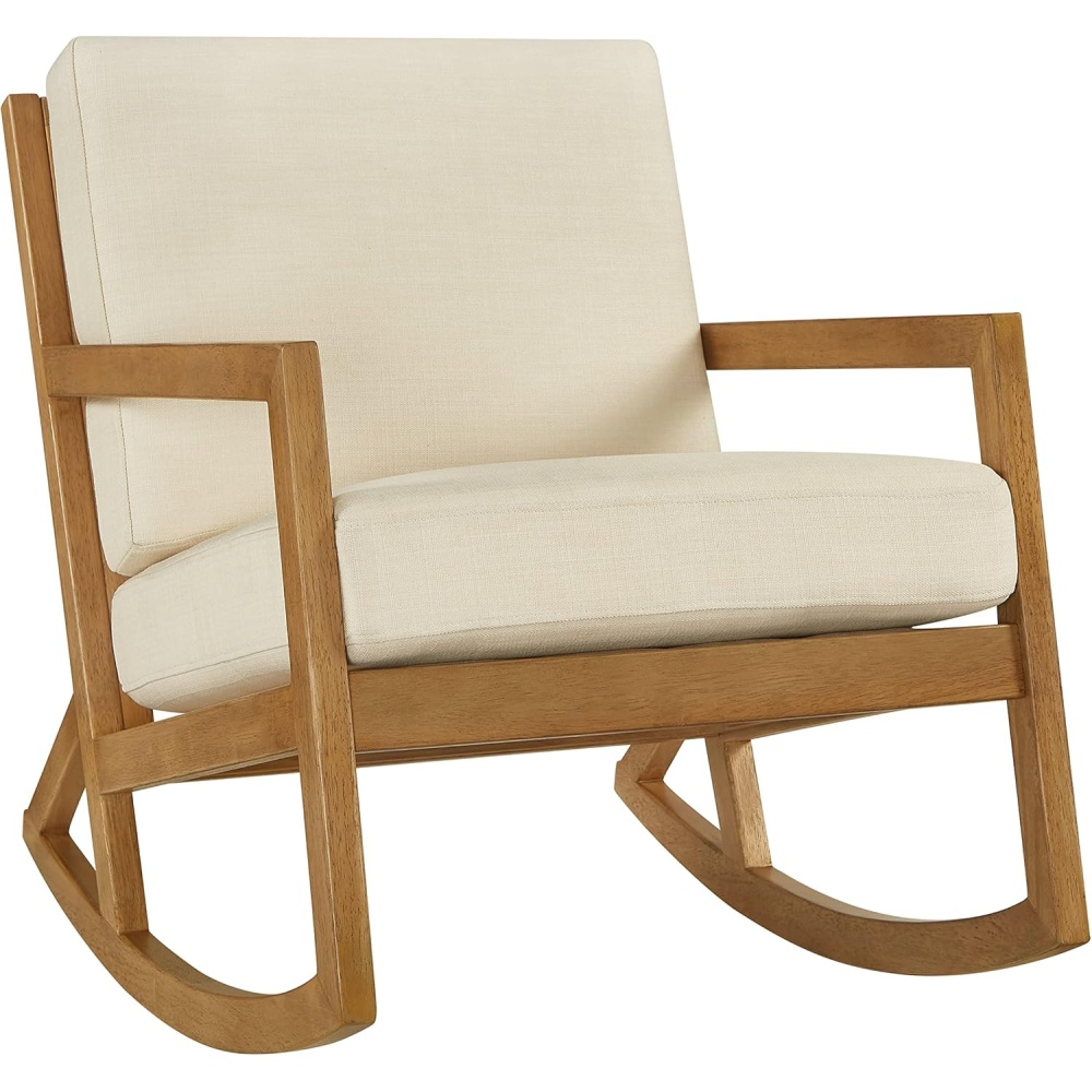 WISP - Classic Style Medium Brown & Off-White Rocking Chair - Image 3