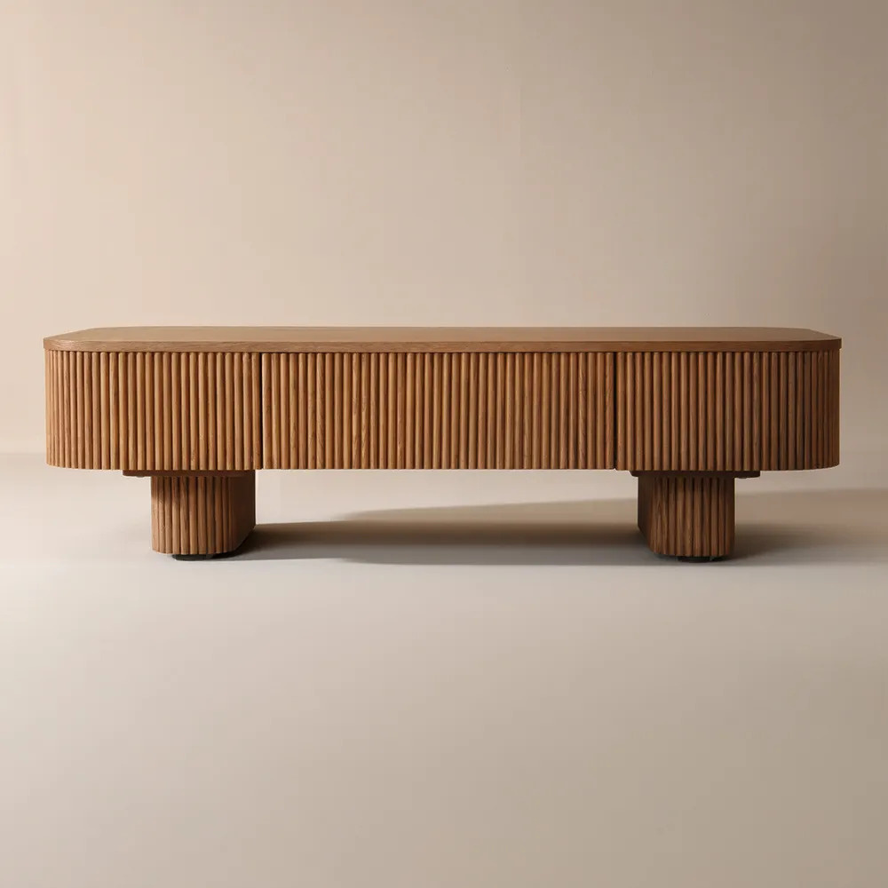 HIDEY - Ultra Modern Curved Edge Storage Coffee Table - Image 5