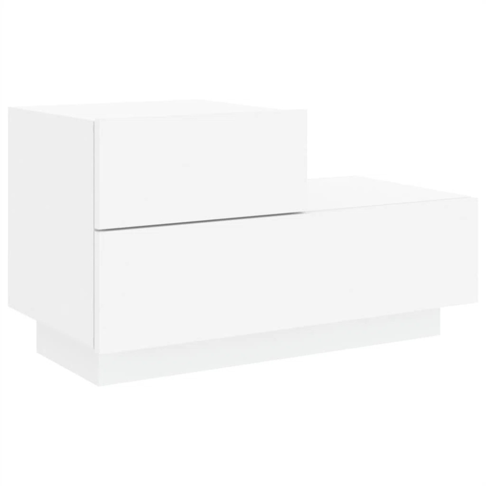 BURL - White Contemporary Design Nightstand - Image 4