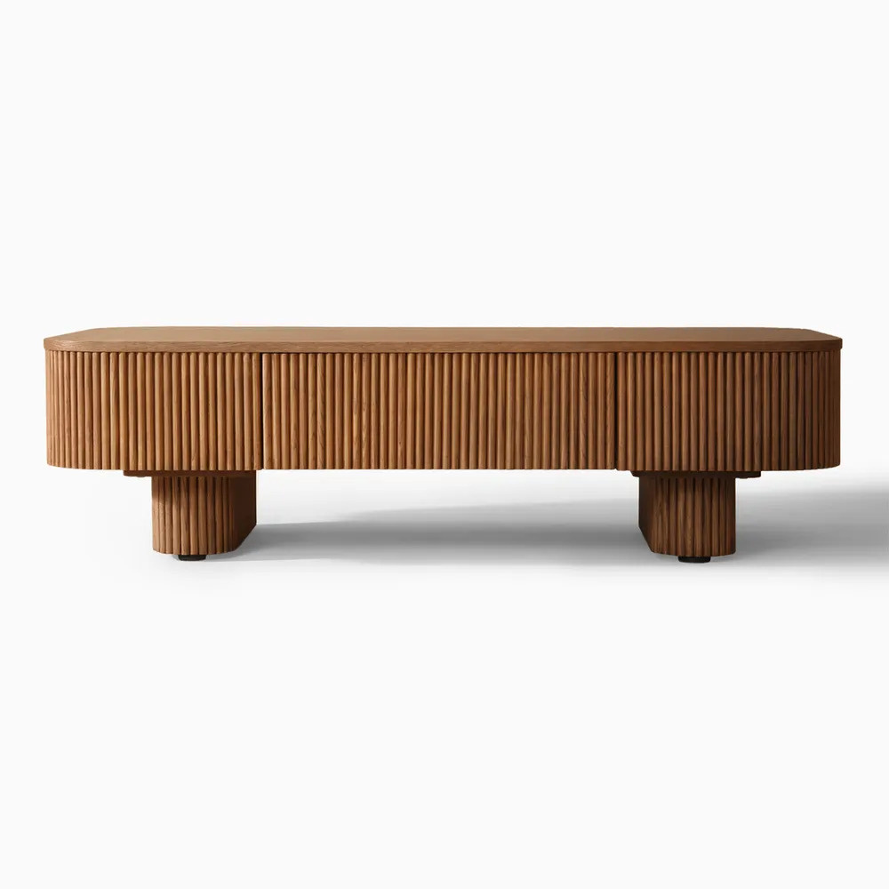 HIDEY - Ultra Modern Curved Edge Storage Coffee Table - Image 2