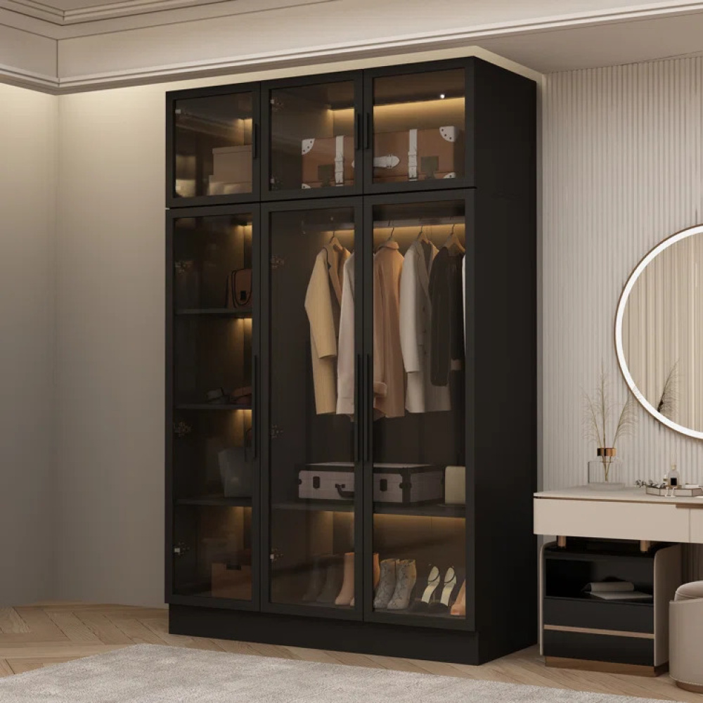 VELARE - Sleek Contemporary Design Black Wardrobe - Image 7