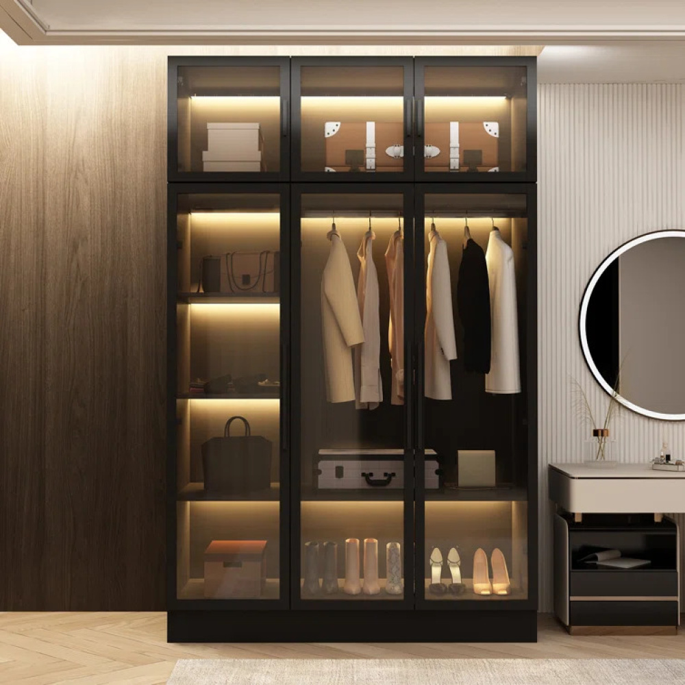 VELARE - Sleek Contemporary Design Black Wardrobe