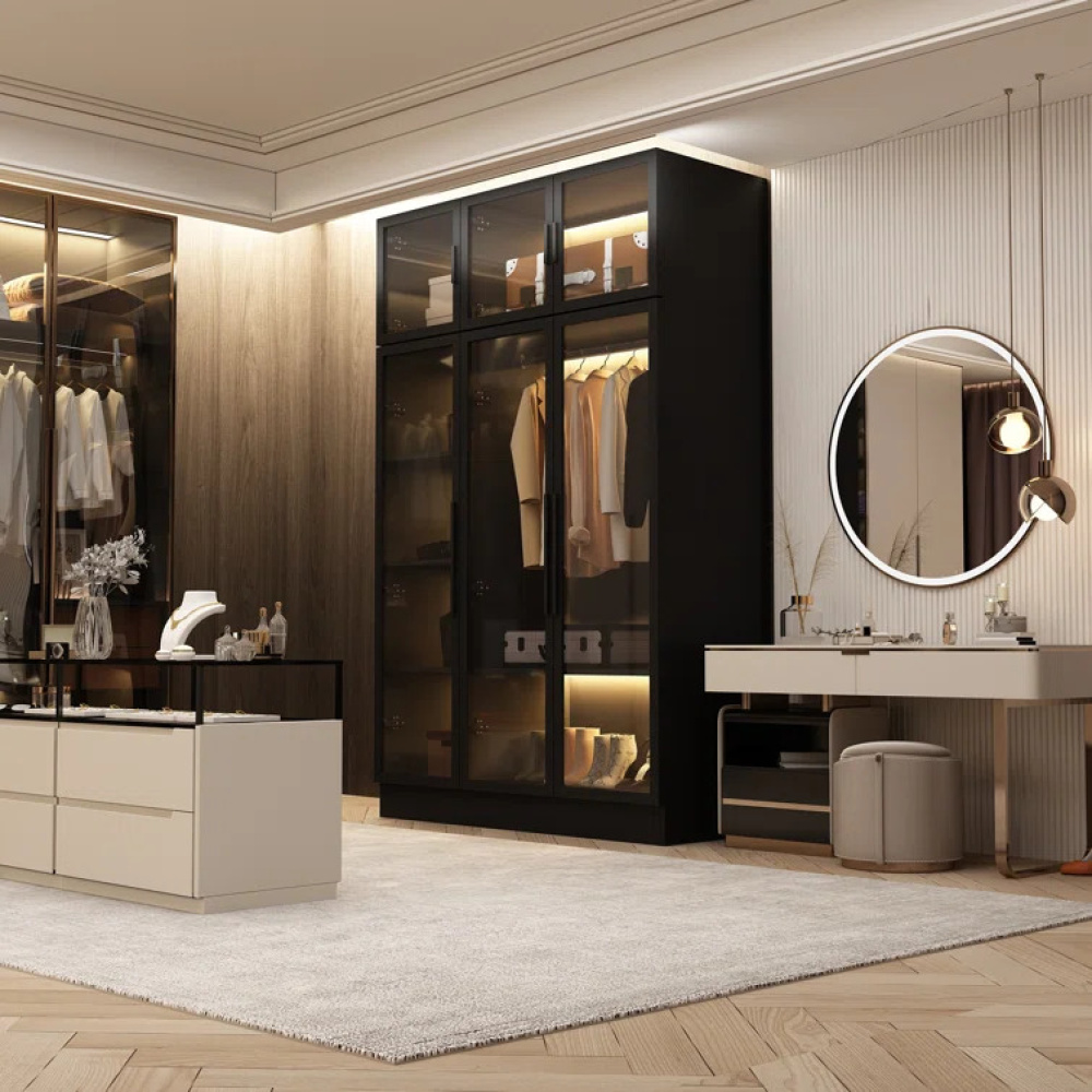 VELARE - Sleek Contemporary Design Black Wardrobe - Image 8