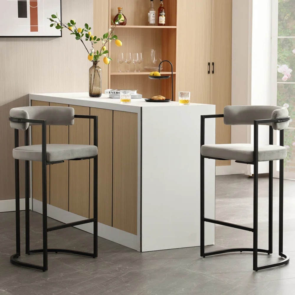 SABLE - Industrial Style Metallic Frame Bar Chair