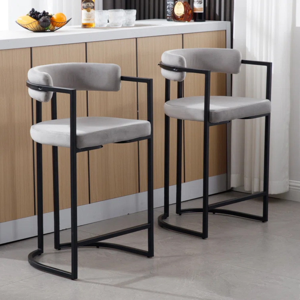 SABLE - Industrial Style Metallic Frame Bar Chair - Image 4